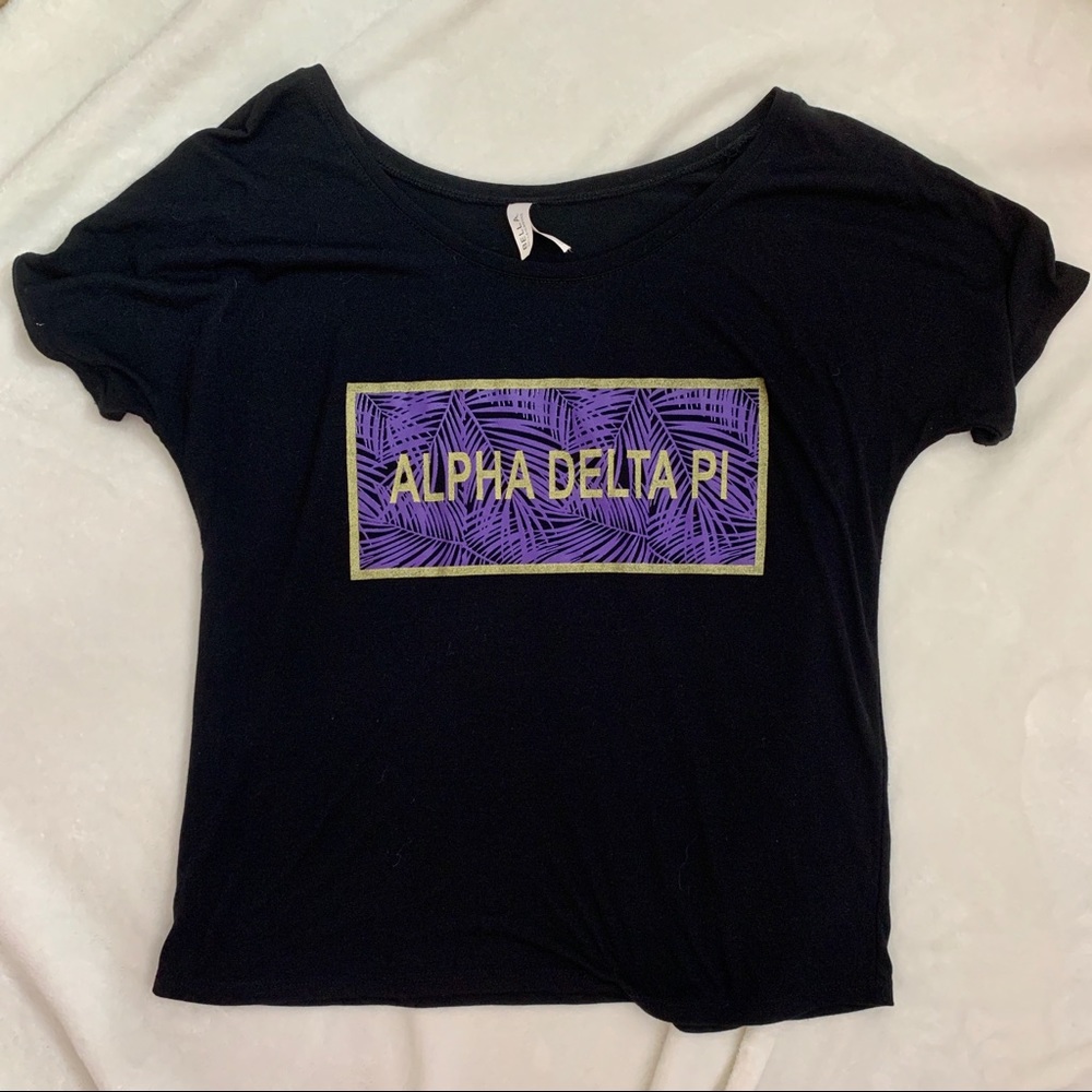 Alpha Delta Pi Purple and Black Palm ADPI Shirt